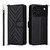 iPhone 17 Pro Multifunctional 6-Card Slots Leather Phone Case with Wrist Strap - Black