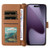 iPhone 17 Pro Multifunctional 6-Card Slots Leather Phone Case with Wrist Strap - Brown