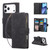 iPhone 17 Pro Multifunctional Multi-Card Wallet Phone Leather Case - Black