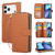 iPhone 17 Pro Nine-card Slots Zipper Wallet Bag Leather Phone Case - Brown