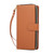 iPhone 17 Pro Nine-card Slots Zipper Wallet Bag Leather Phone Case - Brown