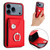 iPhone 17 Pro Organ Card Bag Ring Holder Phone Case - Red