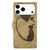 iPhone 17 Pro Pen Heart Cat Embossed Leather Phone Case - Apricot