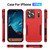 iPhone 17 Pro Pioneer Armor Heavy Duty PC + TPU Phone Case - Red+Rose Red