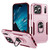 iPhone 17 Pro Pioneer Armor Heavy Duty PC + TPU Phone Case with Holder - Pink+Rose Red iPhone 17 Pro Pioneer Armor Heavy Duty PC + TPU Phone Case with Holder - Pink+Rose Red