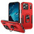 iPhone 17 Pro Pioneer Armor Heavy Duty PC + TPU Phone Case with Holder - Red+Black