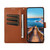 iPhone 17 Pro PU Genuine Leather Texture Embossed Line Phone Case - Brown