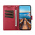 iPhone 17 Pro PU Genuine Leather Texture Embossed Line Phone Case - Red