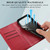 iPhone 17 Pro PU Genuine Leather Texture Embossed Line Phone Case - Red