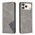 iPhone 17 Pro Rhombus Texture Magnetic Leather Phone Case - Grey