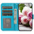 iPhone 17 Pro Rose Butterfly Embossed Leather Phone Case - Blue