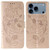 iPhone 17 Pro Rose Butterfly Embossed Leather Phone Case - Rose Gold