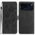 iPhone 17 Pro Rose Flower Embossing Pattern Leather Phone Case - Black