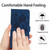 iPhone 17 Pro Rose Flower Embossing Pattern Leather Phone Case - Dark Blue