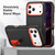 iPhone 17 Pro Rugged PC + Silicone Phone Case with Holder - Black+Orange