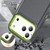 iPhone 17 Pro Rugged PC + Silicone Phone Case with Holder - Grey+Fresh Green