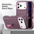 iPhone 17 Pro Rugged PC + Silicone Phone Case with Holder - Purple+Pink