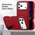 iPhone 17 Pro Rugged PC + Silicone Phone Case with Holder - Red+Black