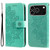 iPhone 17 Pro Seven-petal Flowers Embossing Leather Phone Case - Green