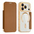 iPhone 17 Pro Shield MagSafe RFID Anti-theft Leather Phone Case - Brown