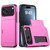 iPhone 17 Pro Shockproof Armor Phone Case with Card Slot - Rose Red