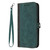 iPhone 17 Pro Side Buckle Double Fold Hand Strap Leather Phone Case - Dark Green