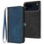 iPhone 17 Pro Side Buckle Double Fold Hand Strap Leather Phone Case - Royal