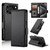 iPhone 17 Pro Side Buckle Magnetic Frosted Leather Phone Case - Black