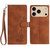 iPhone 17 Pro Skin Feel Embossed Feather Leather Phone Case - Brown