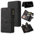 iPhone 17 Pro Skin Feel Multi Card Slots Zipper Wallet Leather Phone Case - Black