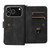 iPhone 17 Pro Skin Feel Multi Card Slots Zipper Wallet Leather Phone Case - Black