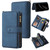 iPhone 17 Pro Skin Feel Multi Card Slots Zipper Wallet Leather Phone Case - Blue