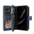 iPhone 17 Pro Skin Feel Multi Card Slots Zipper Wallet Leather Phone Case - Blue