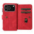 iPhone 17 Pro Skin Feel Multi Card Slots Zipper Wallet Leather Phone Case - Red