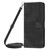 iPhone 17 Pro Skin Feel Stripe Pattern Leather Phone Case with Lanyard - Black