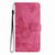iPhone 17 Pro Skin-feel Embossed Butterfly Leather Phone Case - Rose Red