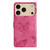 iPhone 17 Pro Skin-feel Embossed Butterfly Leather Phone Case - Rose Red