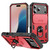 iPhone 17 Pro Sliding Camshield TPU + PC Phone Case with Holder - Red+Black