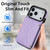 iPhone 17 Pro Splicing Rhombic Texture Card Bag Phone Case with Long Lanyard - Purple