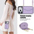 iPhone 17 Pro Splicing Rhombic Texture Card Bag Phone Case with Long Lanyard - Purple