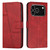 iPhone 17 Pro Stitching Calf Texture Buckle Leather Phone Case - Red