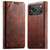 iPhone 17 Pro Suteni Baroque Calf Texture Buckle Wallet Leather Phone Case - Khaki