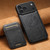 iPhone 17 Pro Suteni H15 MagSafe Oil Eax Leather Detachable Wallet Back Phone Case - Black