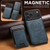 iPhone 17 Pro Suteni H17 Oil Eax Leather MagSafe Detachable Wallet Phone Case - Blue
