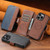 iPhone 17 Pro Suteni Q07 2-in-1 Multi-function Detachable Wallet MagSafe Phone Case - Brown