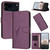 iPhone 17 Pro Triangle Pattern Buckle Clasp Leather Phone Case - Dark Purple