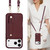 iPhone 17 Pro Wristband Vertical Flip Wallet Back Cover Phone Case with Long Lanyard - Wine Red