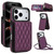iPhone 17 Pro YM015 Crossbody Rhombic Card Bag RFID Phone Case - Dark Purple