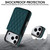 iPhone 17 Pro YM015 Crossbody Rhombic Card Bag RFID Phone Case - Green iPhone 17 Pro YM015 Crossbody Rhombic Card Bag RFID Phone Case - Green