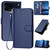 iPhone 17 Pro YX0070 Carbon Fiber Buckle Leather Phone Case with Lanyard - Royal Blue